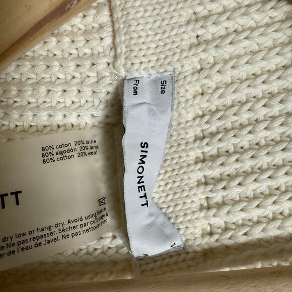 Simonett Nanu Cream Knit Cotton Cropped Multi-Way Wrap Top Size M - Picture 8 of 8